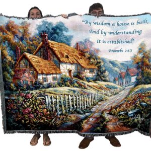 Proverbs 24:3 Cozy Woven Throw Blanket