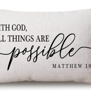 With God All Things Are Possible Christian Pillow Cover