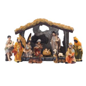 12-Piece Nativity Set with Stable Scene