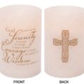 Serenity Prayer Candle with Cross Design