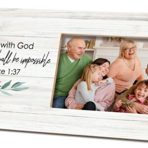 Luke 1:37 Scripture Picture Frame with Family Photo Display