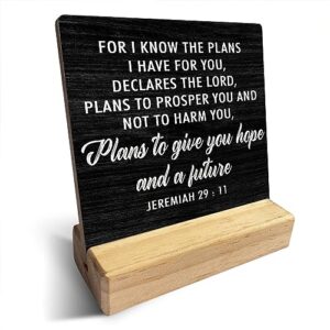 Jeremiah 29:11 Scripture Plaque with Wooden Stand