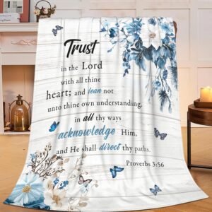 Proverbs 3:5-6 Trust in the Lord Floral Throw Blanket, 50×40
