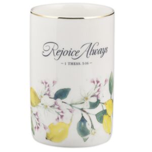 Rejoice Always 1 Thessalonians 5:16 Floral Ceramic Vase