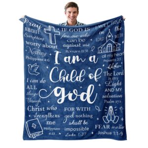 I Am a Child of God Blue Scripture Throw Blanket