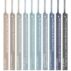 Blue Gray Scripture Bookmark Set of 10