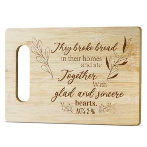 Acts 2:46 Cutting Board with Together Fellowship Scripture Design