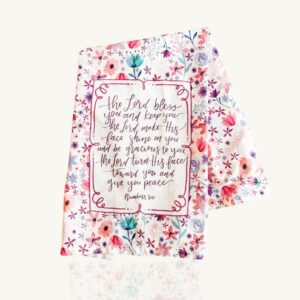 Inspirational Floral Tea Towel – Numbers 6:24-26 Blessing