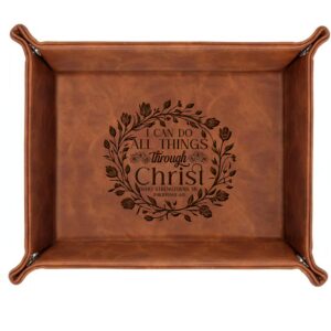 Philippians 4:13 Leather Catchall Tray