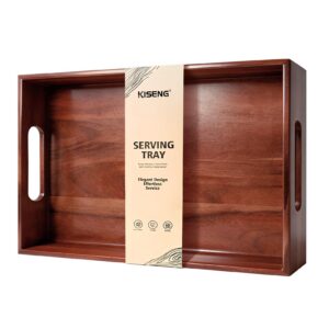 Walnut Wooden Serving Tray with Handles