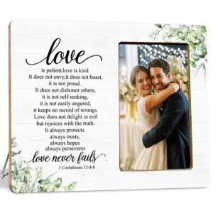 Love Never Fails Scripture Photo Frame