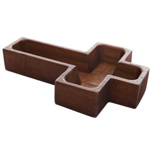Cross-Shaped Wooden Serving Tray