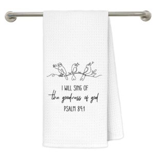 Christian Tea Towel Set with Birds and Scripture