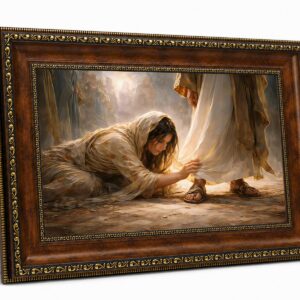Framed Christian Wall Art of Jesus Healing the Woman with the Issue of Blood