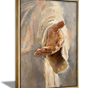 Jesus Reaching Hand Framed Canvas Wall Art
