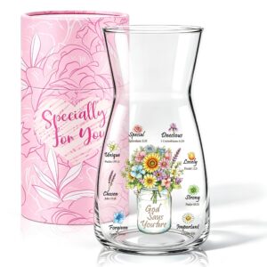 God Says You Are Floral Glass Vase Gift Set